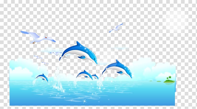 Dolphin Illustration, Dolphins background material sea transparent background PNG clipart