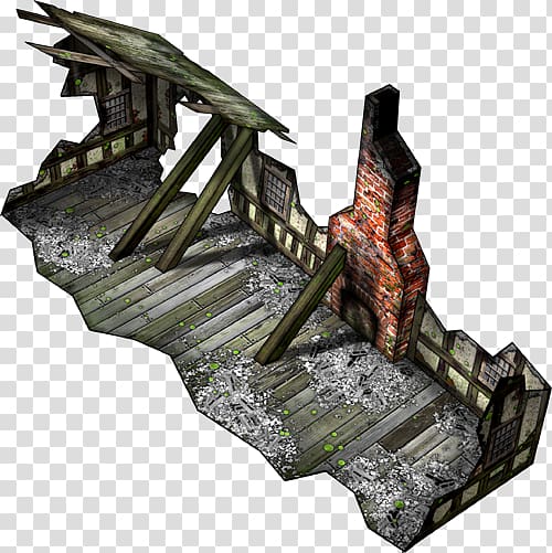 Paper model Wall Building Ruins, ruined transparent background PNG clipart