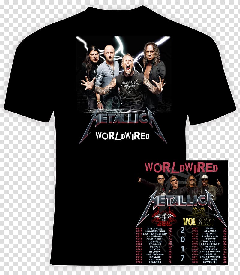 WorldWired Tour Avenged Sevenfold Tour El Dorado World Tour Queen + Adam Lambert Tour 2017–2018 T-shirt, tshirt metallica transparent background PNG clipart