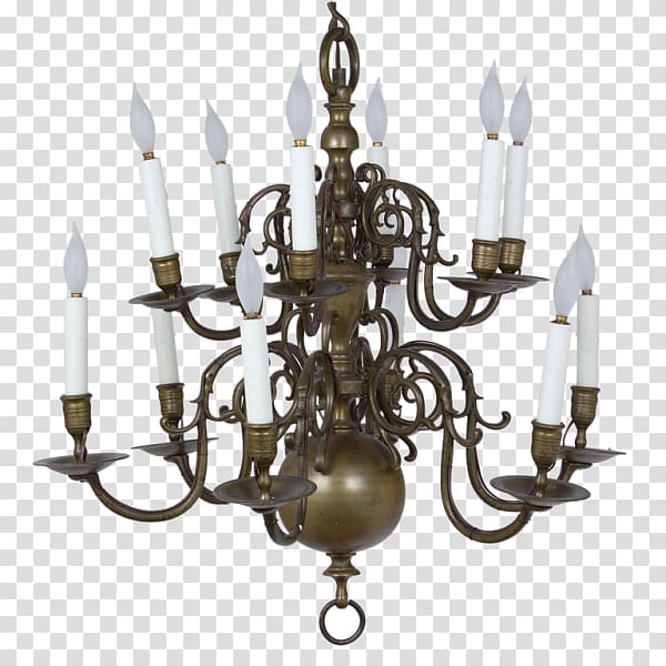 Chandelier Baroque Candelabra Bronze Candle, wrought iron chandelier transparent background PNG clipart