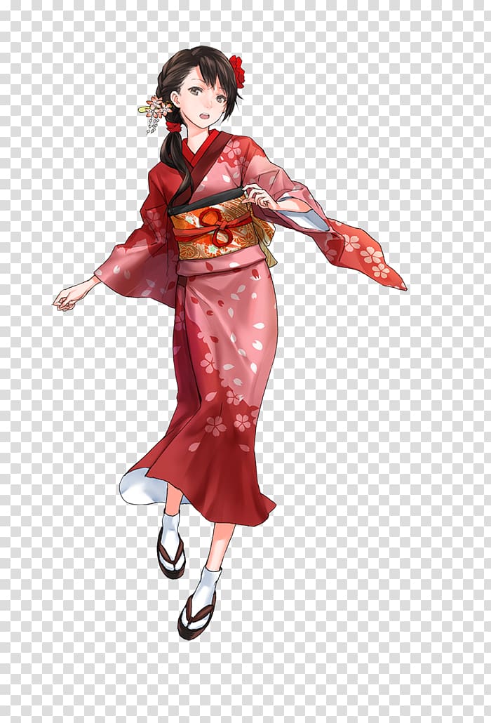 Geisha Anime Character Yukata Mages, Japanese Clothing transparent background PNG clipart