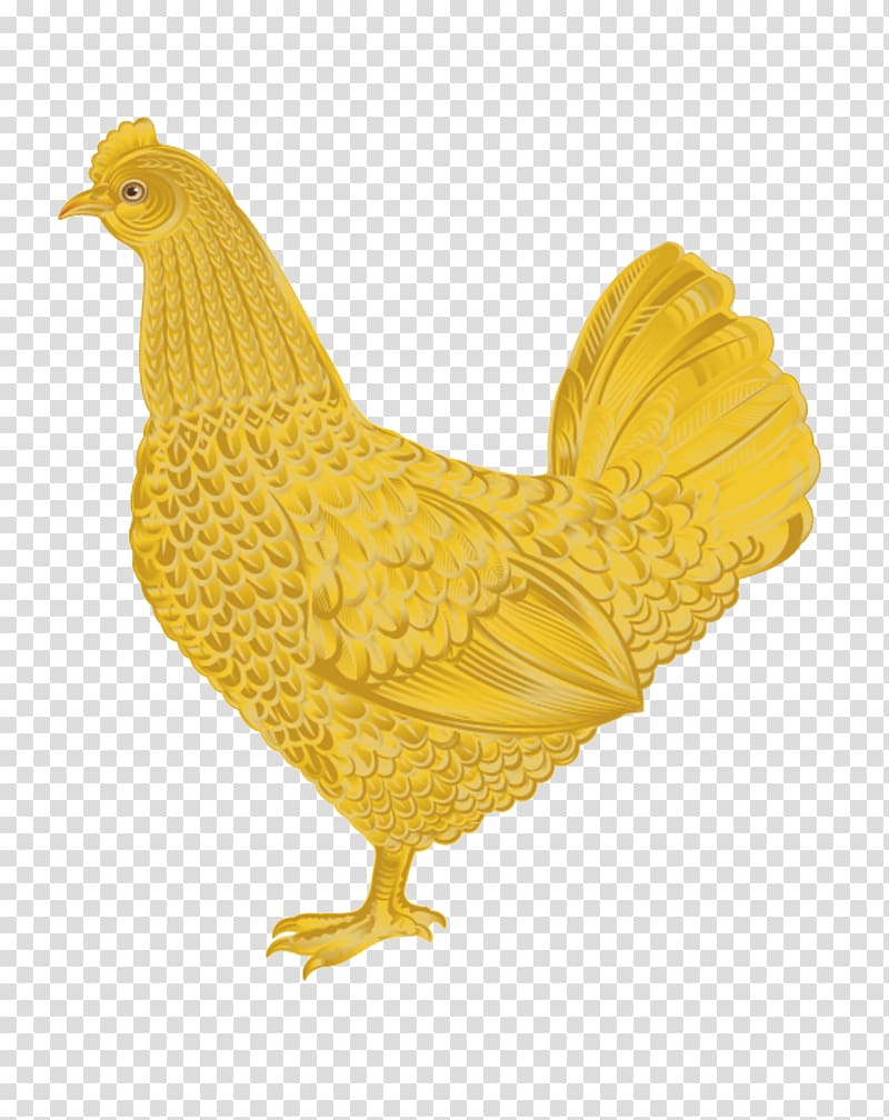 Chicken Rooster, A golden chicken transparent background PNG clipart
