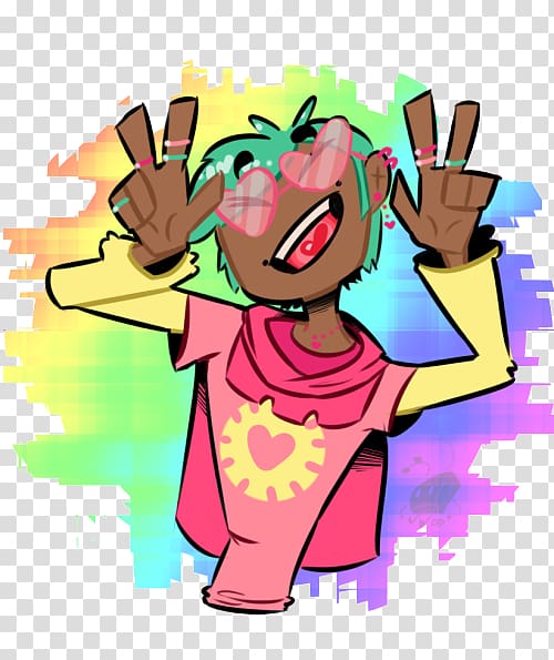 Thumb Human behavior Cartoon , rainbow effect transparent background PNG clipart