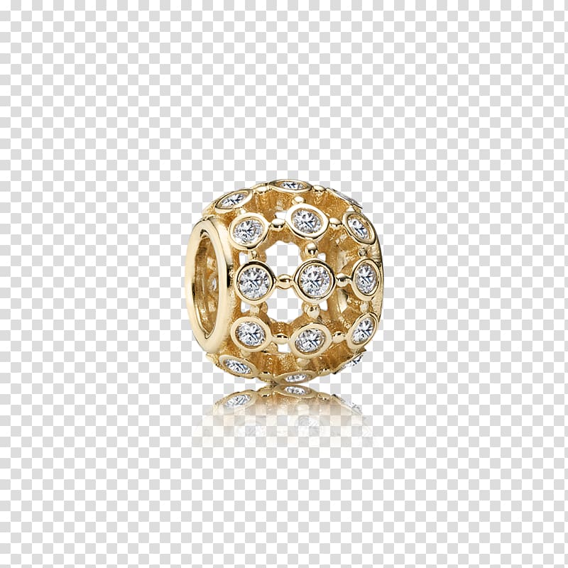 Pandora Earring Charm bracelet Cubic zirconia Gold, pandora transparent background PNG clipart