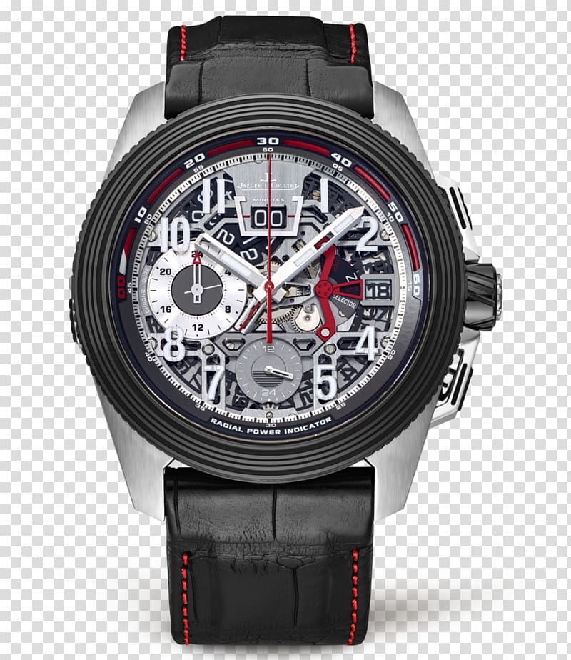 International Watch Company Jaeger-LeCoultre Clock Chronograph, Jaeger hollow black sports watch male watch transparent background PNG clipart