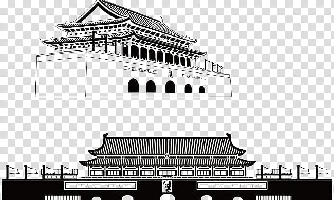 Tiananmen Square Architecture Silhouette, Tiananmen silhouette free clip transparent background PNG clipart