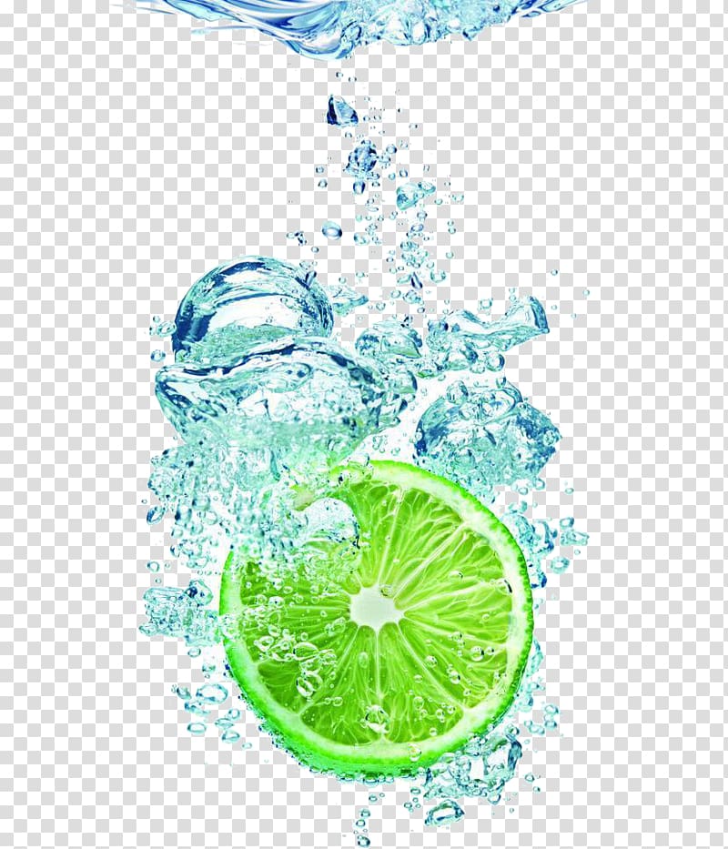 slice of citrus fruit in water, Juice Cocktail Soft drink Lemon-lime drink, Creative lemon transparent background PNG clipart