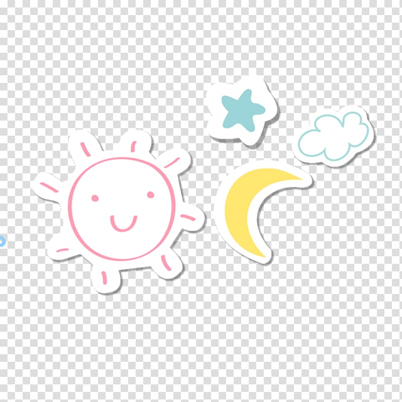 cartoon sun moon and stars transparent background PNG clipart