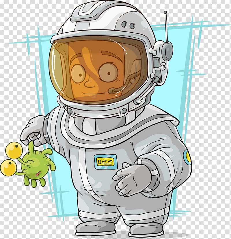 Cartoon Astronaut Illustration, Holding crab astronaut material transparent background PNG clipart