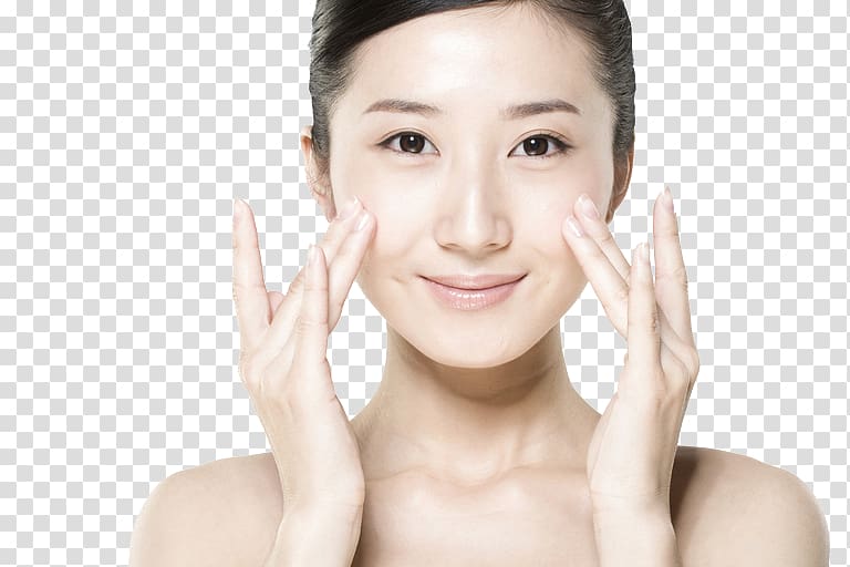 woman touching her face, Skin care Cleanser Exfoliation Complexion, Skincare model transparent background PNG clipart