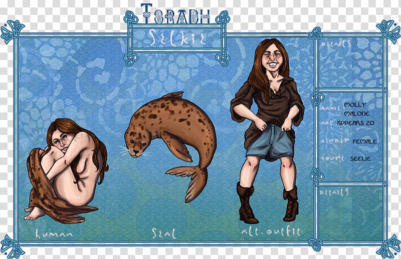 Selkie Drawing Art Legendary creature Folklore, DRUID transparent background PNG clipart