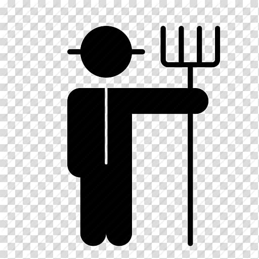 man holding rake illustration, Farmer Agriculture Computer Icons Symbol, Agriculture, Farmer, Farmhand, Pitchfork, Rancher Icon transparent background PNG clipart