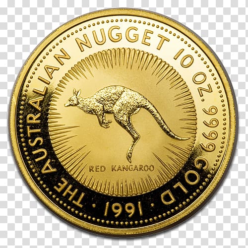 Coin Perth Mint Australian Gold Nugget Kangaroo, Coin transparent background PNG clipart