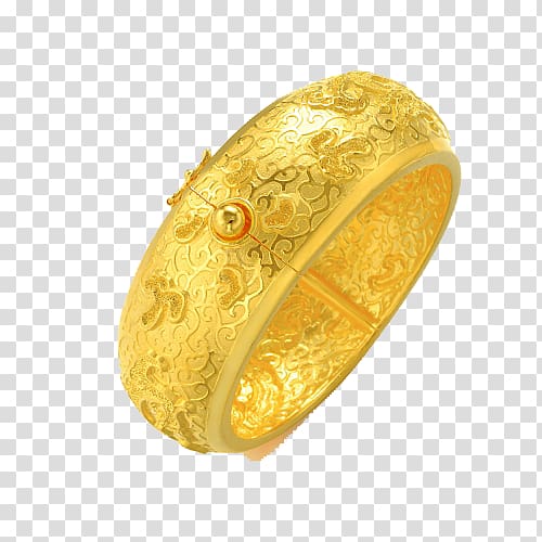 Ring Bracelet Gold Bangle Jewellery, Chow Sang Sang gold jewelry dragon gold bracelet marriage dowry essential 49361K two transparent background PNG clipart