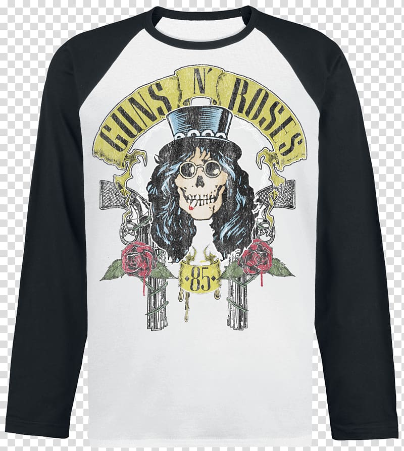 Long-sleeved T-shirt Merchandising Heavy metal Guns N\' Roses, T-shirt transparent background PNG clipart