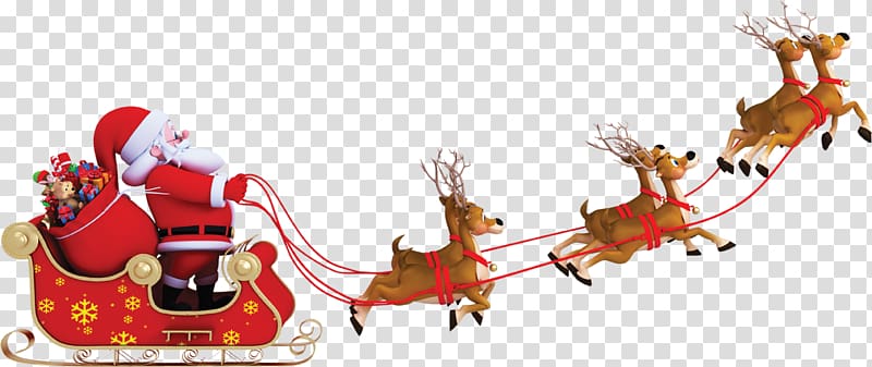 Santa Claus Reindeer Sled , christmas promotion transparent background PNG clipart