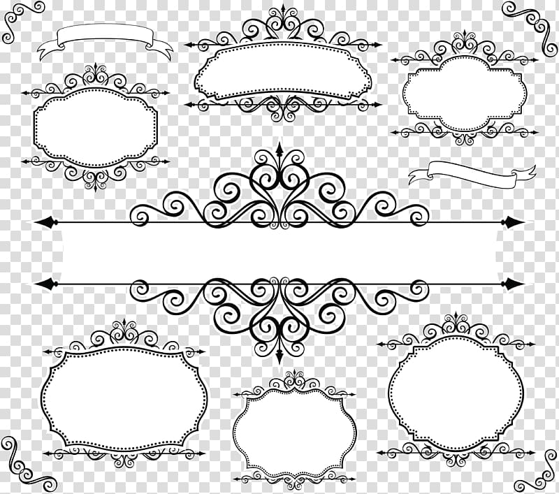 european vintage lace label design transparent background PNG clipart