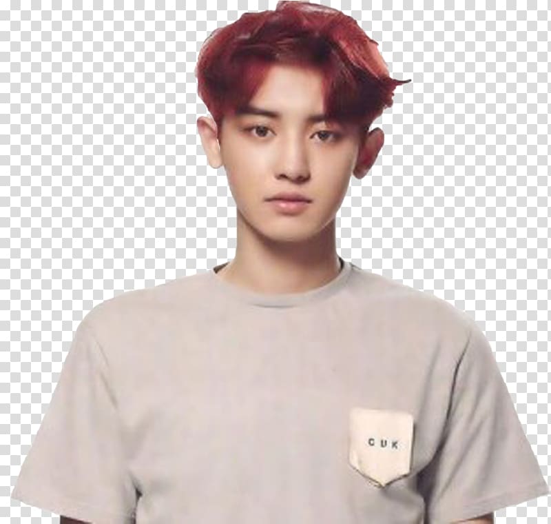 Chanyeol EXO Overdose K-pop, red hair transparent background PNG clipart