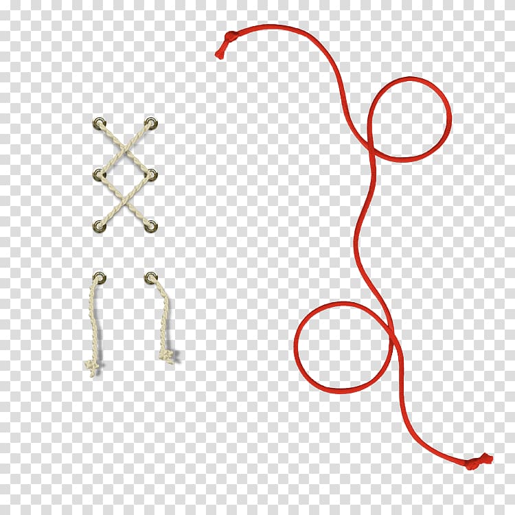 red and white ropes, Rope Shoelaces Icon, rope transparent background PNG clipart