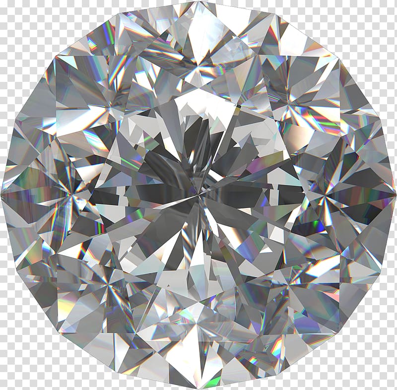 round cut clear gemstone, Diamond cutting, Diamond transparent background PNG clipart