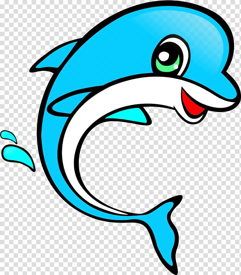 Dolphin Cartoon , Blue dolphin baby transparent background PNG clipart
