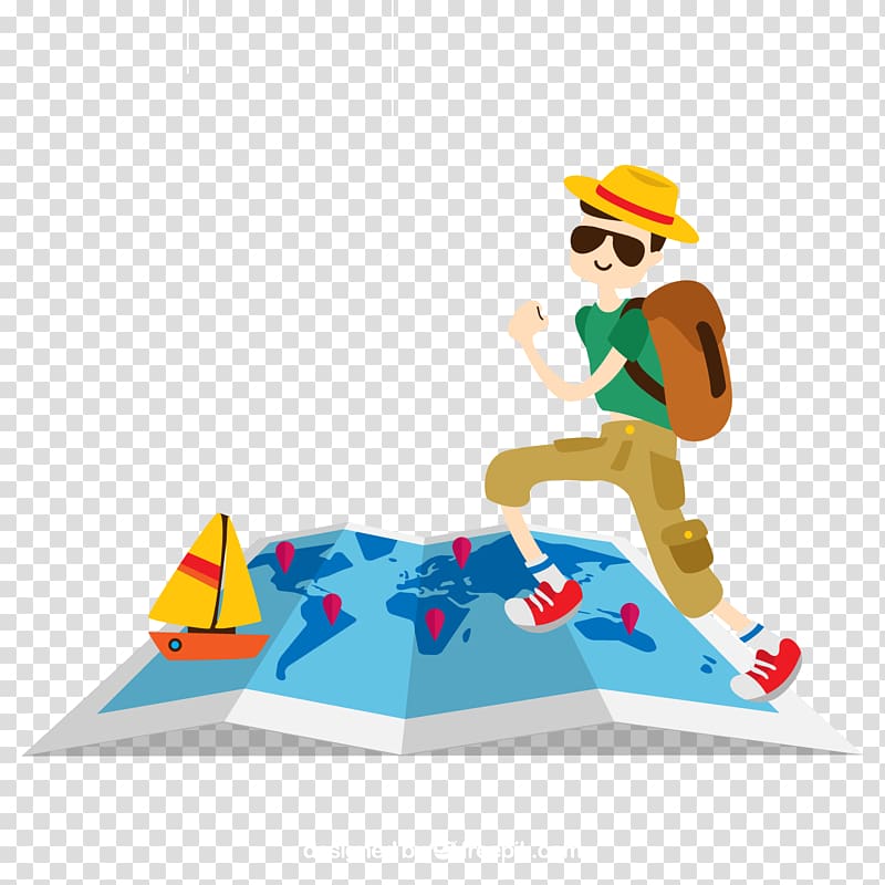 illustration of character traveling, Travel Tourism Euclidean , global travel transparent background PNG clipart