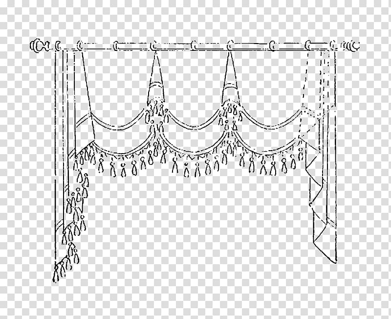 Line art Digital illustration, curtains transparent background PNG clipart