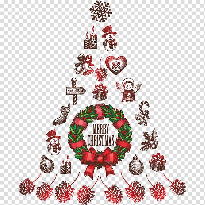 Christmas tree Santa Claus Christmas Day Sticker Christmas decoration, christmas tree transparent background PNG clipart
