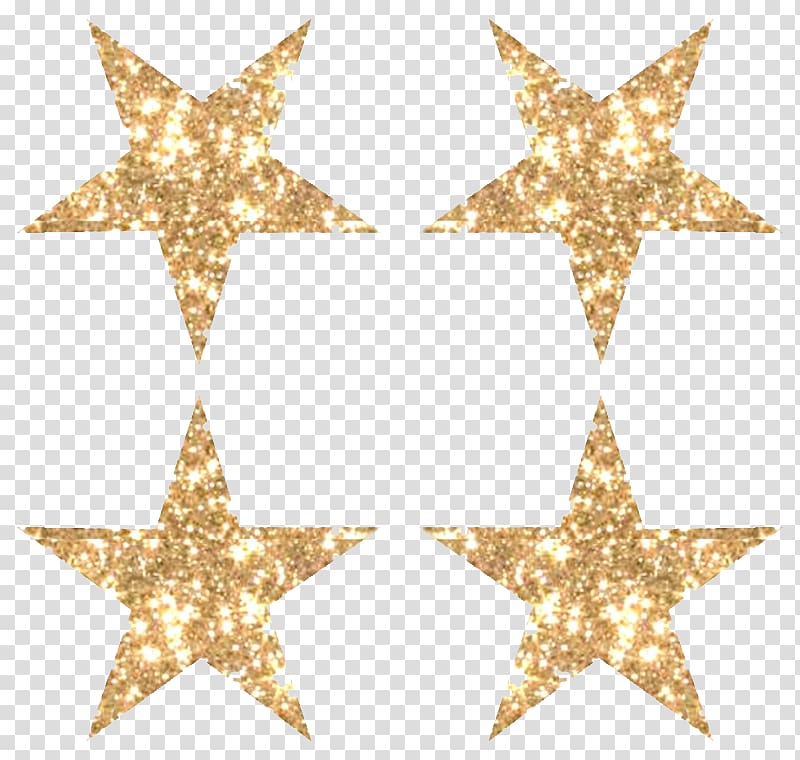 four gold stars , Star Glitter Gold , Gold Glitter Star transparent background PNG clipart