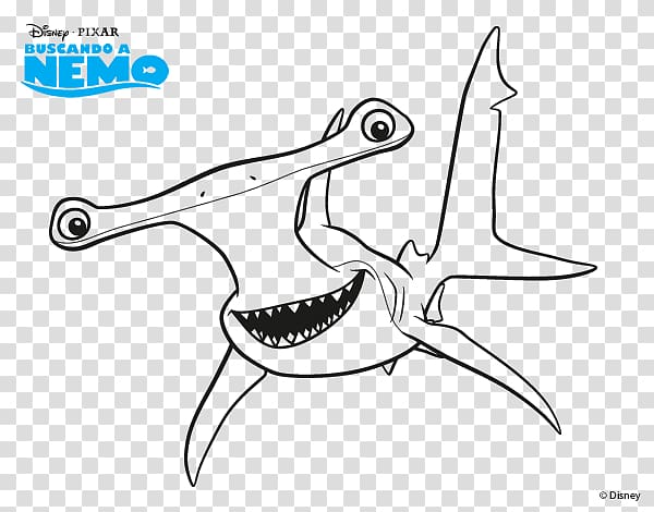 Bruce Coloring book Shark Nemo Darla, shark transparent background PNG clipart