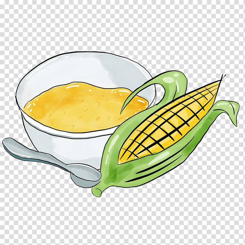 Corn on the cob Vegetarian cuisine Food Tableware, yellow maize bowl transparent background PNG clipart