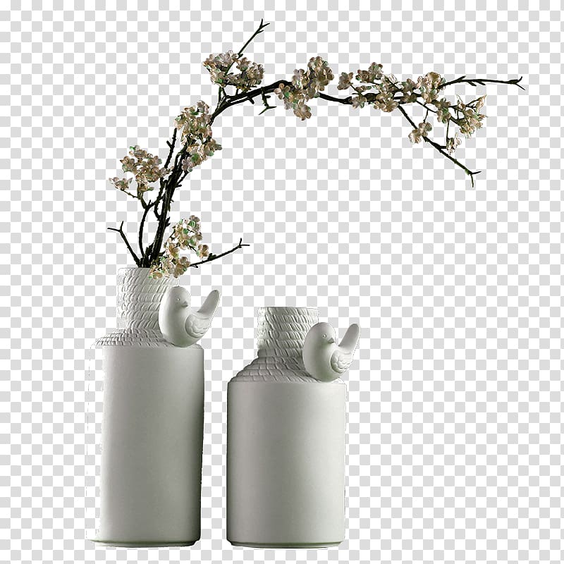 Vase Ceramic , White simple vase plant decoration pattern transparent background PNG clipart