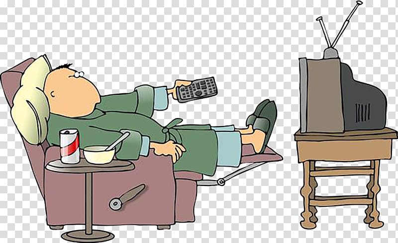 Television Cartoon , Lie watching TV transparent background PNG clipart
