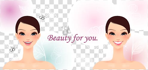 Smile Cartoon Illustration, Hand-painted pattern fashionable women transparent background PNG clipart