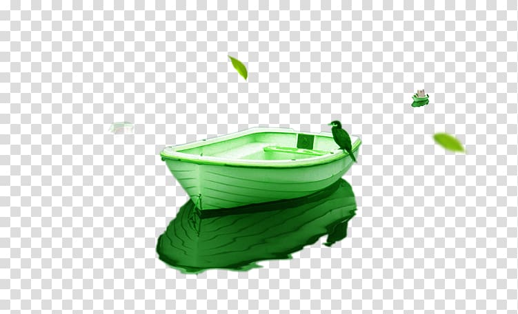 WoodenBoat Dragon boat, Fresh green boat transparent background PNG clipart