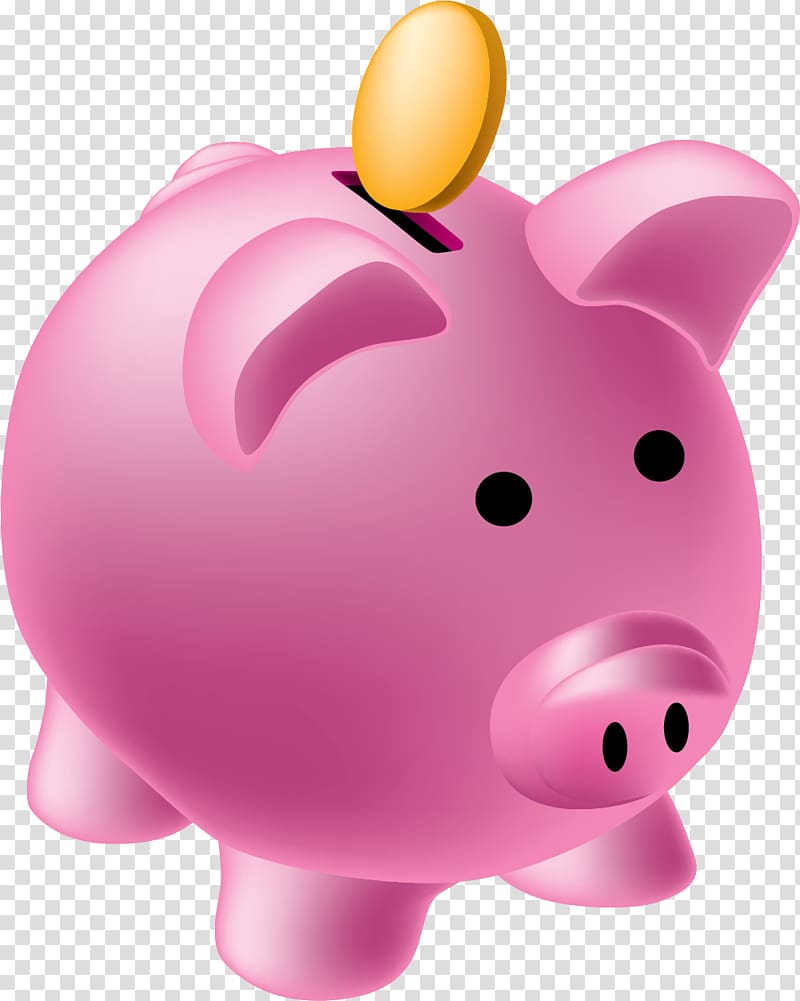 Domestic pig Three-dimensional space Computer file, Pink piggy bank transparent background PNG clipart
