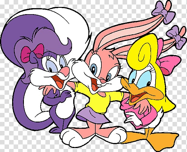 Babs Bunny Elmyra Duff Fifi La Fume Shirley the Loon Plucky Duck, others transparent background PNG clipart