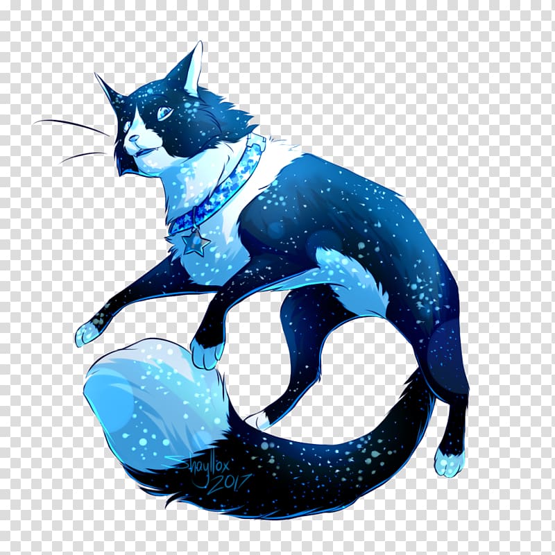 Cat Cobalt blue Tail, starry sky transparent background PNG clipart