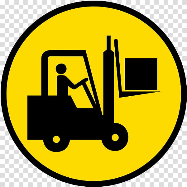 Forklift Safety Warning label Sticker, safety symbols transparent background PNG clipart