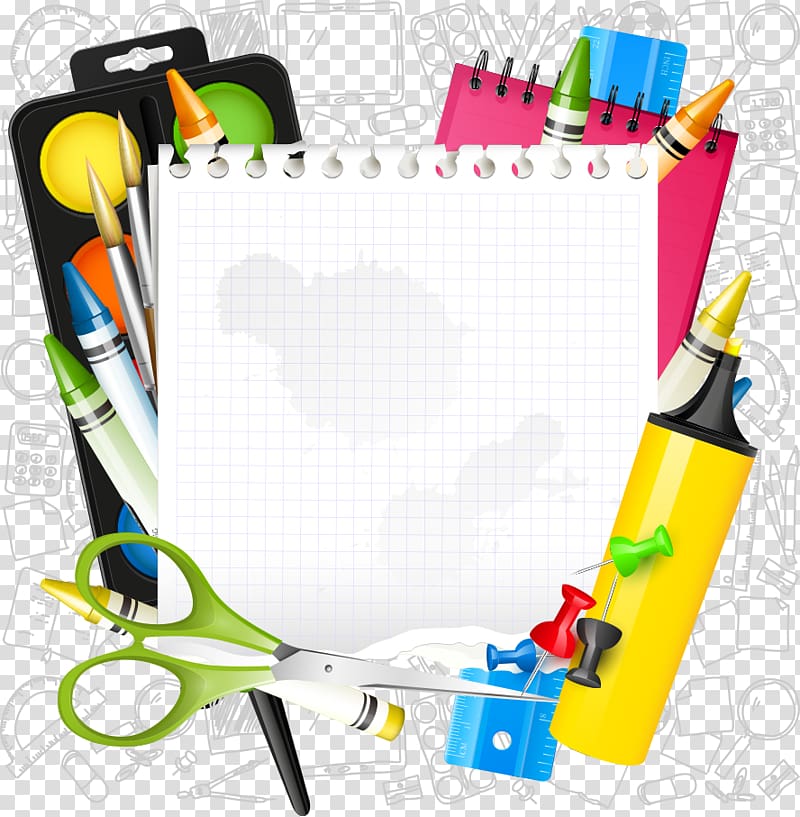 whtie graphing paper, Paper School supplies Icon, cartoon school supplies transparent background PNG clipart