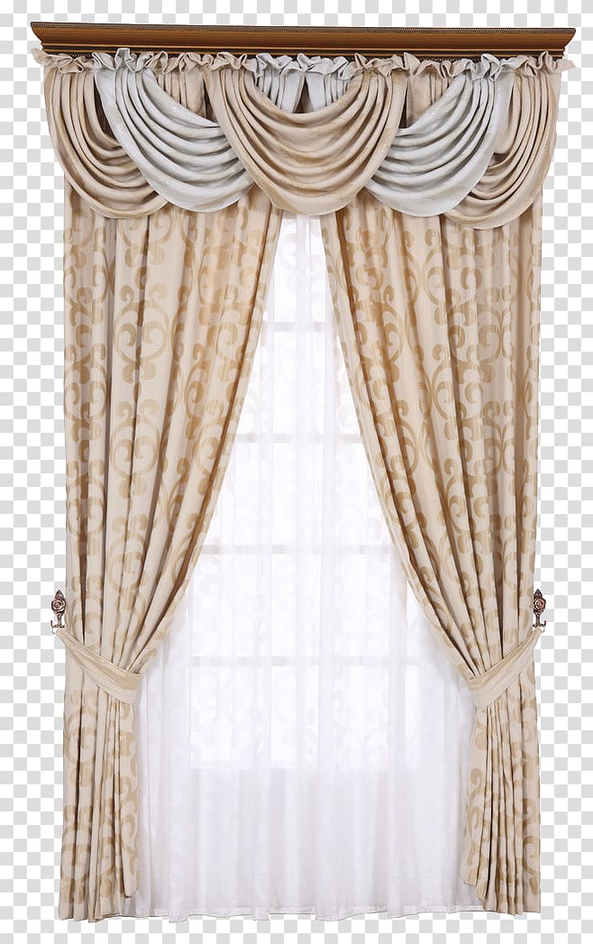 brown and white curtains, Window blind Curtain Textile, Lace curtains transparent background PNG clipart