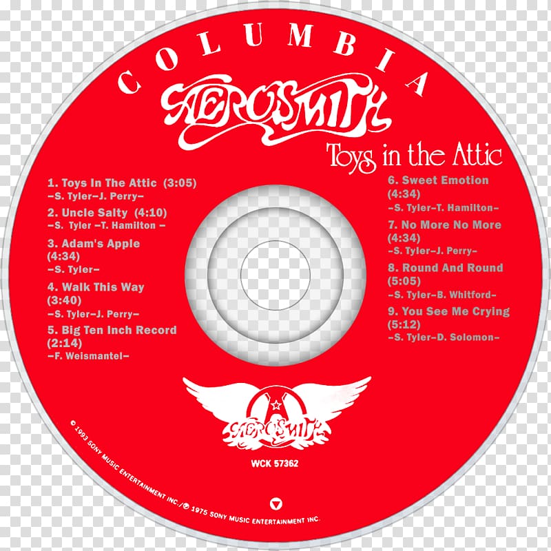Compact disc Toys in the Attic Draw the Line Aerosmith Music, aerosmith transparent background PNG clipart