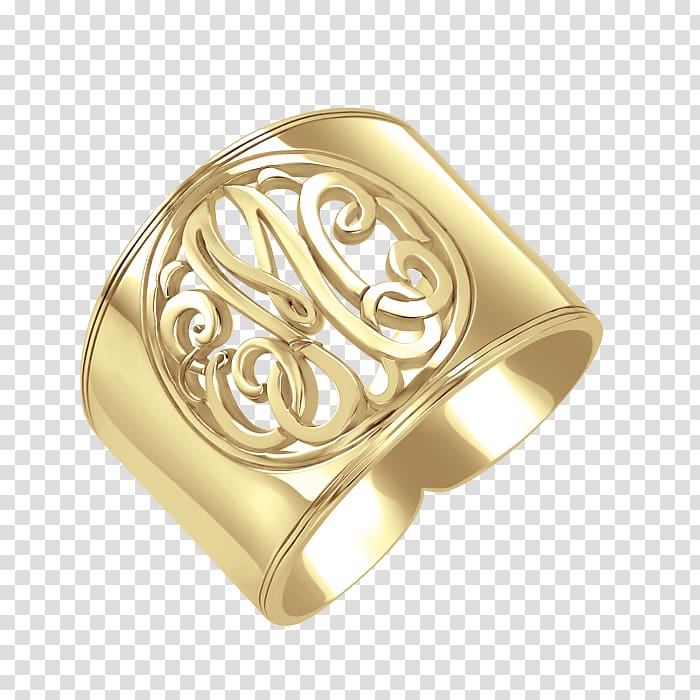 Ring Monogram Jewellery Cigar band Gold, diamond stud earrings transparent background PNG clipart
