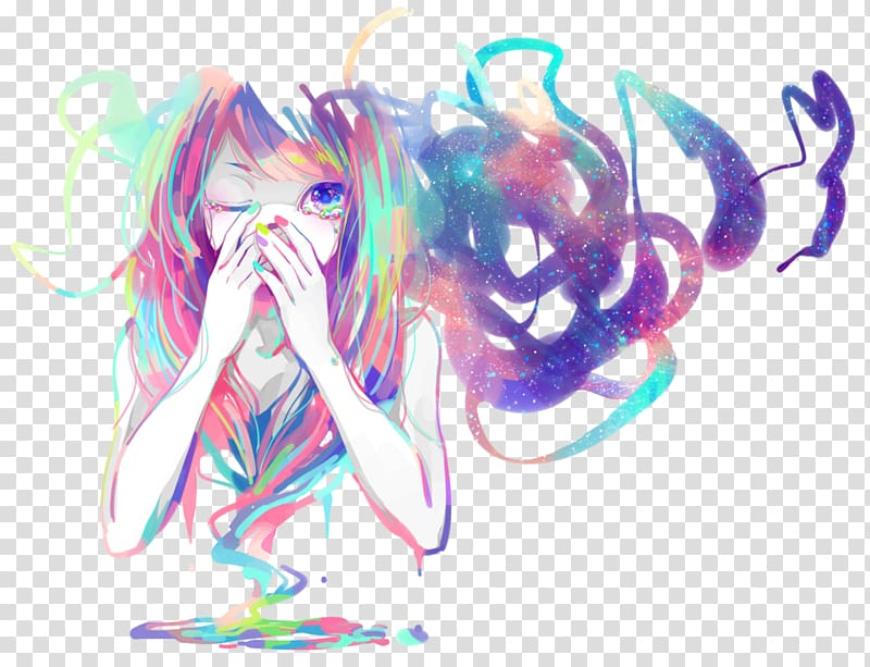Anime Drawing, colorful eyes transparent background PNG clipart
