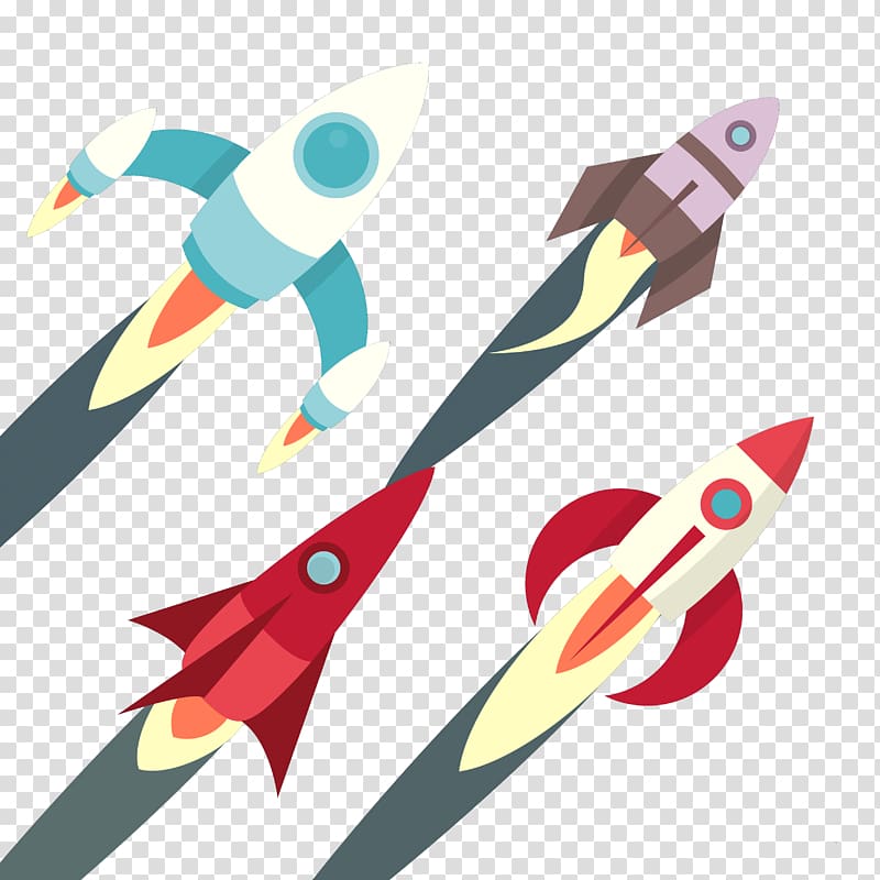 Rocket Euclidean , 4 hand-drawn cartoon rocket transparent background PNG clipart