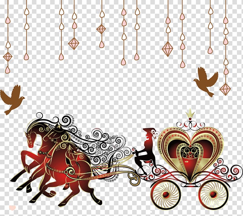 Horse Carriage , wedding transparent background PNG clipart