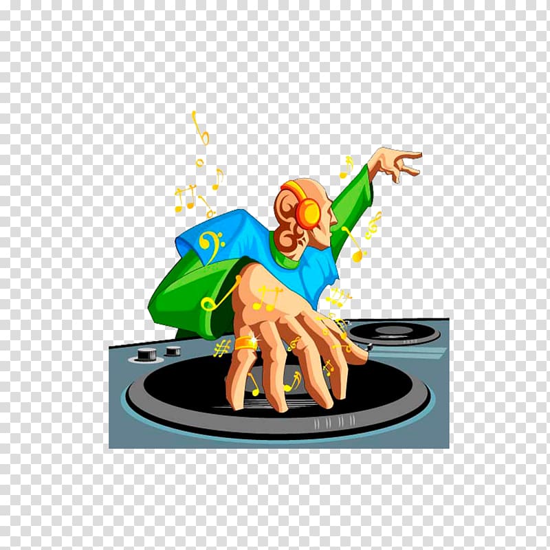 Disc jockey Music Illustration, Cartoon DJ division Comics transparent background PNG clipart