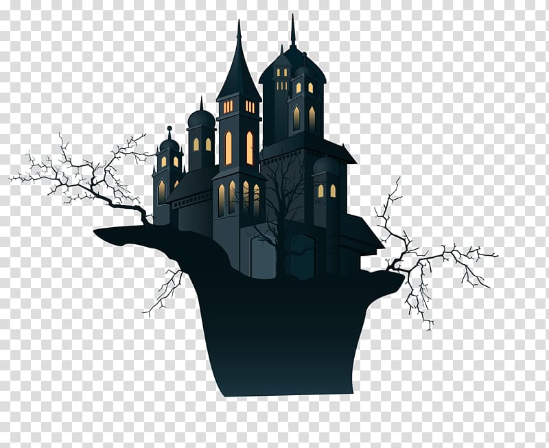 black creative branches on the castle castle transparent background PNG clipart