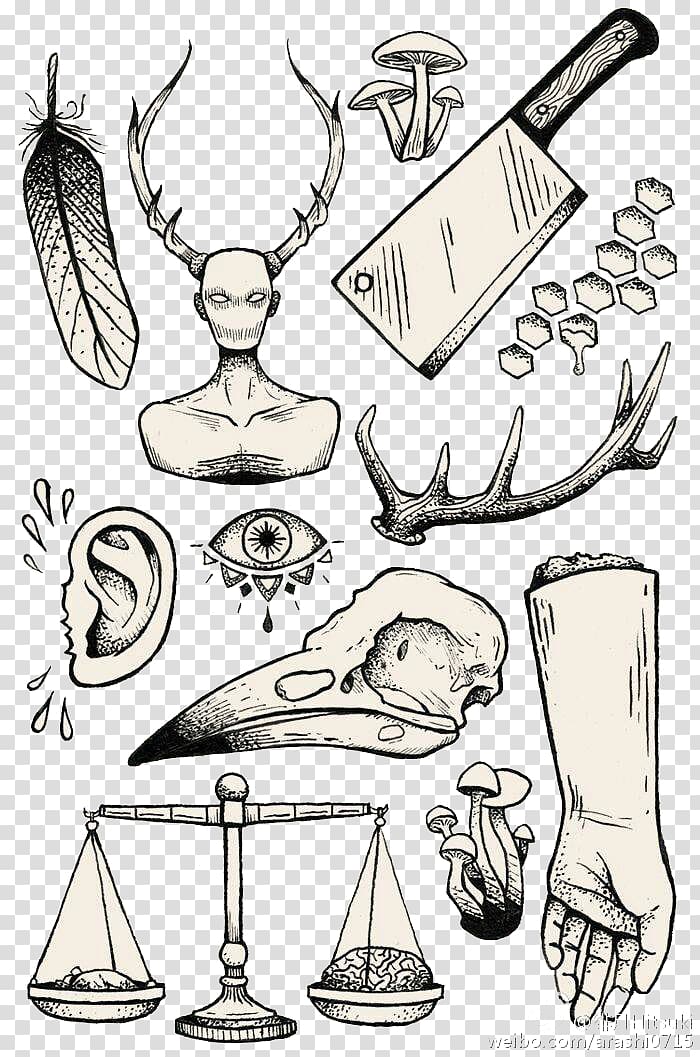 item lot illustration, Flash Sleeve tattoo Drawing Irezumi, Tattoo PDA transparent background PNG clipart