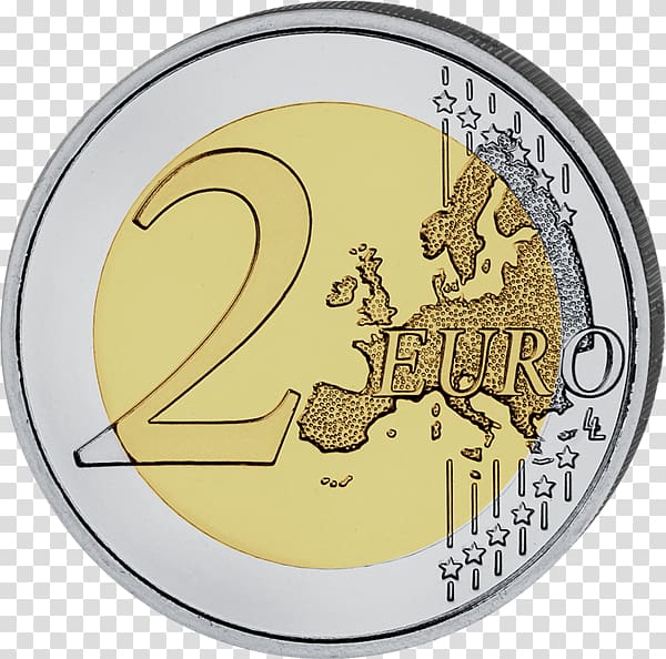 European Union 2 euro coin Euro coins 2 euro commemorative coins, euro transparent background PNG clipart